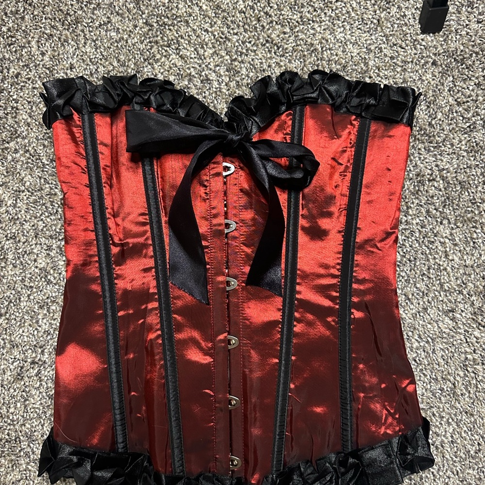 Velvet Kitten Red and Black Corset